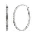 Simulated Diamond Hoop Earrings in Stainless Steel, Tarnish-Free, Waterproof, Sweat Proof Jewelry - Sticky add to cart bar