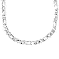 8mm Figaro Necklace in Stainless Steel 42.30 Grams 24 Inches
