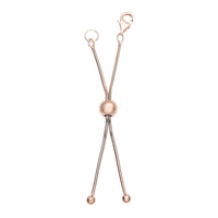 Rhodium Over Sterling Silver 9mm Lobster Lock with 2Inch Each Side Snake Extender Chain and 6mm Adjusting Bead