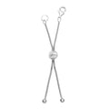 Rhodium Over Sterling Silver 9mm Lobster Lock with 2Inch Each Side Snake Extender Chain and 6mm Adjusting Cat Eye Beads - Sticky add to cart bar