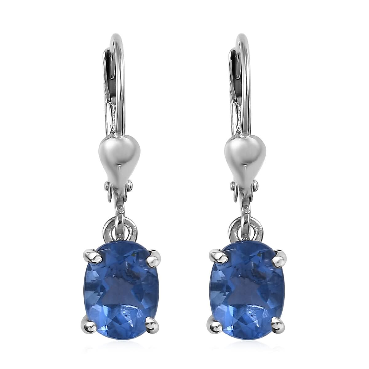 Color Change Fluorite Lever Back Earrings in Platinum Over Sterling Silver 3.00 ctw