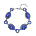 Simulated Blue Sapphire and Blue Austrian Crystal Bracelet in Silvertone (7.50 In) - Sticky add to cart bar