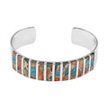 SANTA FE Style Kingman Turquoise Cuff Bracelet in Sterling Silver (6.00 In) 34.85 Grams 13.00 ctw - Sticky add to cart bar