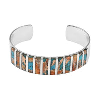 SANTA FE Style Kingman Turquoise Cuff Bracelet in Sterling Silver (6.00 In) 34.85 Grams 13.00 ctw