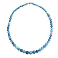 Chrysocolla 5-13mm Beaded Necklace (20 Inches) in Rhodium Over Sterling Silver 220.00 ctw - Sticky add to cart bar