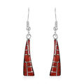 Santa Fe Style Coral Dangle Earrings in Sterling Silver - Sticky add to cart bar