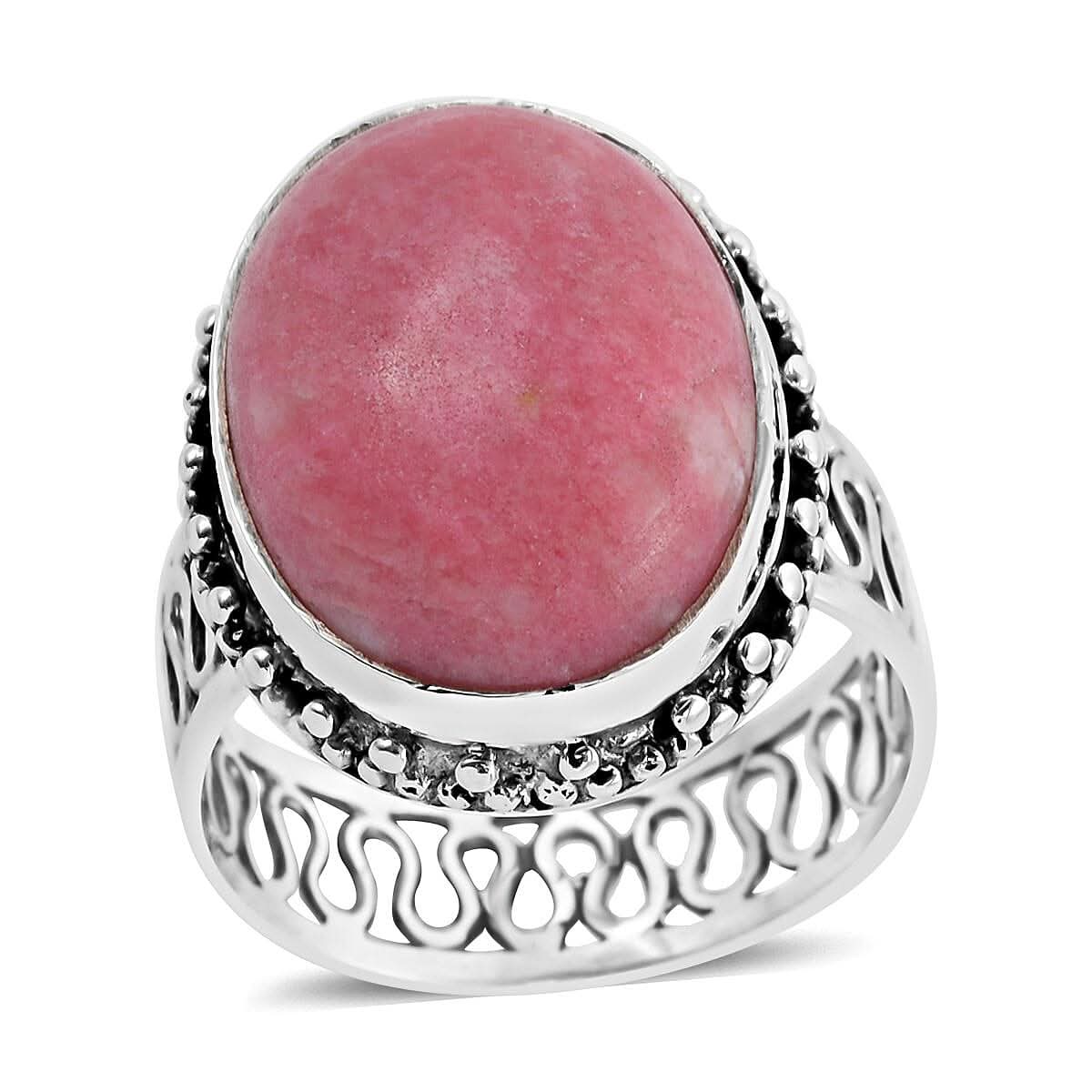 BALI LEGACY Norwegian Thulite Solitaire Ring in Sterling Silver 19.50 ctw