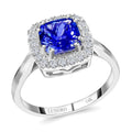 Certified & Appraised LUXORO 14K White Gold AAA Tanzanit and G-H I2-I3 Diamond Halo Ring (Size 10.0) 3 Grams 2.20 ctw - Sticky add to cart bar