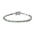 Merelani Mint Garnet and Natural White Zircon Bracelet in Platinum Over Sterling Silver (7.25 In) 8.65 Grams 6.00 ctw - Sticky add to cart bar