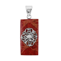 Coral Pendant in Sterling Silver