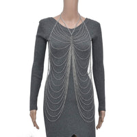 Layered Design Body Chain 20.50 Inches in Silvertone
