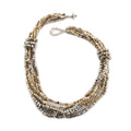 Cream Knot Beaded Multi Strand Necklace 20 Inches - Sticky add to cart bar
