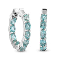 Madagascar Paraiba Apatite Hoop Earrings in Platinum Over Sterling Silver 3.65 ctw - Sticky add to cart bar
