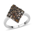 Red Diamond Cluster Ring in Rhodium and Platinum Over Sterling Silver 0.50 ctw - Sticky add to cart bar