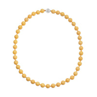 Honey Quartz 10mm Beaded Necklace 20 Inches with Magnetic Clasp in Rhodium Over Sterling Silver 322.50 ctw
