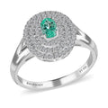 Certified & Appraised 950 Platinum AAAA Paraiba Tourmaline and E-F VS Diamond Ring (Size 6.0) 7.25 Grams 1.00 ctw - Sticky add to cart bar