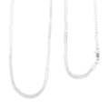 Italian Sterling Silver 11mm Bismark 4 Line Pave Necklace 22-24 Inches 7.3 Grams - Sticky add to cart bar