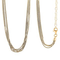 Italian Rhodium Over Sterling Silver 9mm Multiple Slink Snake Chain Necklace 18-20 Inches 10.9 Grams - Sticky add to cart bar
