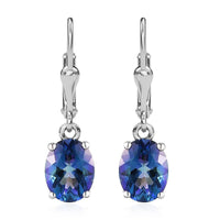 Brazilian Periwinkle Bloom Petalite Lever Back Earrings in Platinum Over Sterling Silver 2.75 ctw