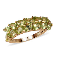 AMERICAN Natural Arizona Peridot Ring in Vermeil Yellow Gold Over Sterling Silver 2.15 ctw