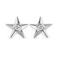 Moissanite Star Earrings in Platinum Over Sterling Silver 0.20 ctw - Sticky add to cart bar