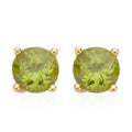 Premium Peridot Solitaire Stud Earrings in Vermeil Yellow Gold Over Sterling Silver 1.90 ctw - Sticky add to cart bar