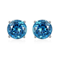 Luxoro 10K White Gold AAA London Blue Topaz Stud Earrings 4.75 ctw