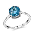 TLV LUXORO 10K White Gold AAA London Blue Topaz Solitaire Ring 2.45 ctw - Sticky add to cart bar
