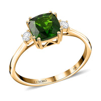 Certified & Appraised LUXORO 10YG Natural Chrome Diopside and G-H I1 Diamond Ring 1.70 ctw