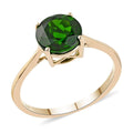 Certified & Appraised LUXORO 10K Yellow Gold AAA Natural Chrome Diopside Solitaire Ring 2.15 ctw - Sticky add to cart bar