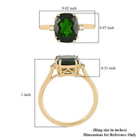 Certified & Appraised LUXORO 14K Yellow Gold AAA Natural Chrome Diopside and G-H I1 Diamond Ring 2.15 Grams 2.90 ctw