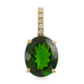 Certified Luxoro 14K Yellow Gold AAA Natural Chrome Diopside and G-H I1 Diamond Pendant 3.60 ctw - Sticky add to cart bar