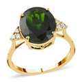 Certified & Appraised LUXORO 14K Yellow Gold AAA Natural Chrome Diopside and G-H I1 Diamond Ring 2.38 Grams 4.80 ctw - Sticky add to cart bar