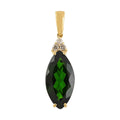 Certified Luxoro 14K Yellow Gold AAA Chrome Diopside and G-H I1 Diamond Accent Pendant without Chain 4.00 ctw - Sticky add to cart bar