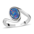 TLV Australian Boulder Opal Triplet Bypass Ring in Stainless Steel (Size 10.0) 0.90 ctw - Sticky add to cart bar
