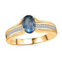 LUXORO 14K Yellow Gold AAA Narsipatnam Alexandrite and G-H I3 Diamond Ring (Size 6.0) 3 Grams 1.00 ctw