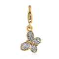 Charmes D'Joy Natural White Zircon Butterfly Charm in Vermeil Yellow Gold Over Sterling Silver 0.15 ctw - Sticky add to cart bar