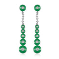 Natural White Zircon and Enameled Dangling Earrings in Platinum Over Sterling Silver 0.60 ctw - Sticky add to cart bar