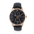 STRADA Japanese Movement Watch in Rosetone with Black Faux Leather Strap (40.65mm) (5.75-7.75 Inches) - Sticky add to cart bar