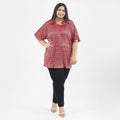 TAMSY, 100% POLYESTER, TUNIC, SIZE- ONE SIZE MISSY, COLOR-RED - Sticky add to cart bar