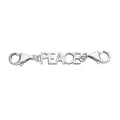 Rhodium Over Sterling Silver 2pcs 9mm Lobster Lock with PEACE Lobster Lock (1.5 Inch) - Sticky add to cart bar