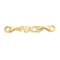 Rhodium Over Sterling Silver 2pcs 9mm Lobster Lock with PEACE Lobster Lock (1.5 Inch)