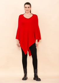 TAMSY Black 100% Pashmina Wool Poncho (One Size Fits Most, 28"x28")