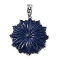 Karis Freshened Lapis Lazuli Sunflower Pendant in Platinum Bond 28.20 ctw - Sticky add to cart bar