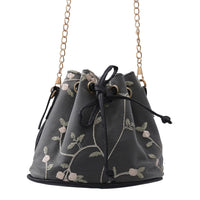 ROYAL SIAMESE Black Color Faux Leather Bucket Bag