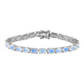 Premium Rainbow Moonstone and Diamond Accent Tennis Bracelet in Platinum Over Sterling Silver (7.25 In) 21.65 ctw - Sticky add to cart bar
