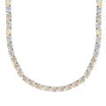 Premium Rainbow Moonstone and Diamond Accent Tennis Necklace 18 Inches in Platinum Over Sterling Silver 49.25 ctw - Sticky add to cart bar