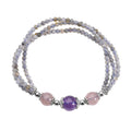 Multi Gemstone Beaded Stretchable Two Row Bracelet 41.00 ctw - Sticky add to cart bar