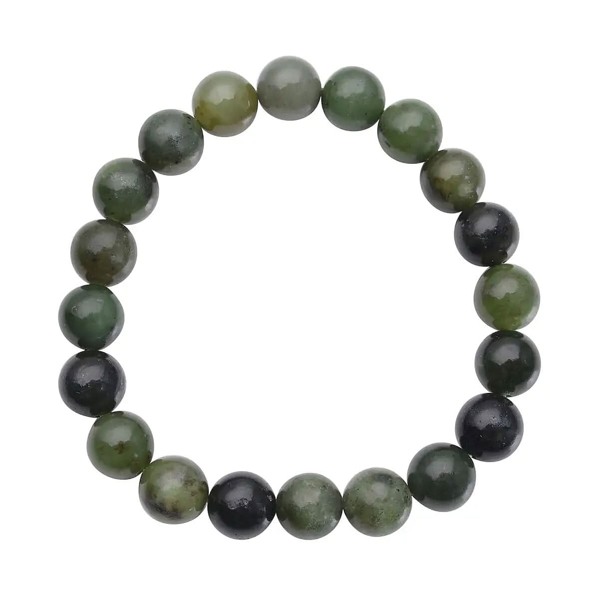 Canadian Jade 166.50 ctw Bracelet, Beaded Stretch Bracelet, Jade Beads Bracelet