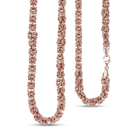 DOORBUSTER Artisan Crafted 14K Rose Gold Over Sterling Silver Byzantine Necklace 18 Inches 26.75 Grams